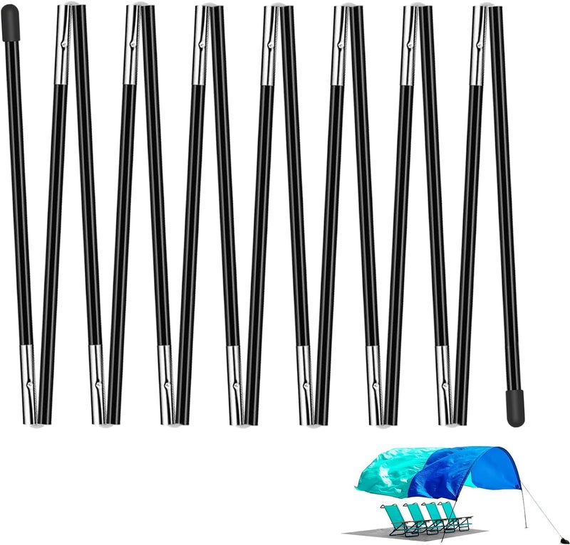 Fevbcnrj Replacement Pole Compatible with Shibumi Beach Shade, Fiberglass Tent Pole Accessory, Black Pre-Assembled, Lightweight and Durable Support Rod, Compatible with Shibumi Beach Canopy Sun Shade - Image 1
